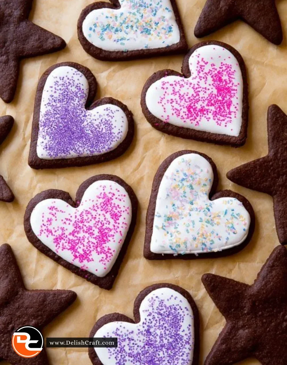 Delicious homemade chocolate sugar cookies on a plate