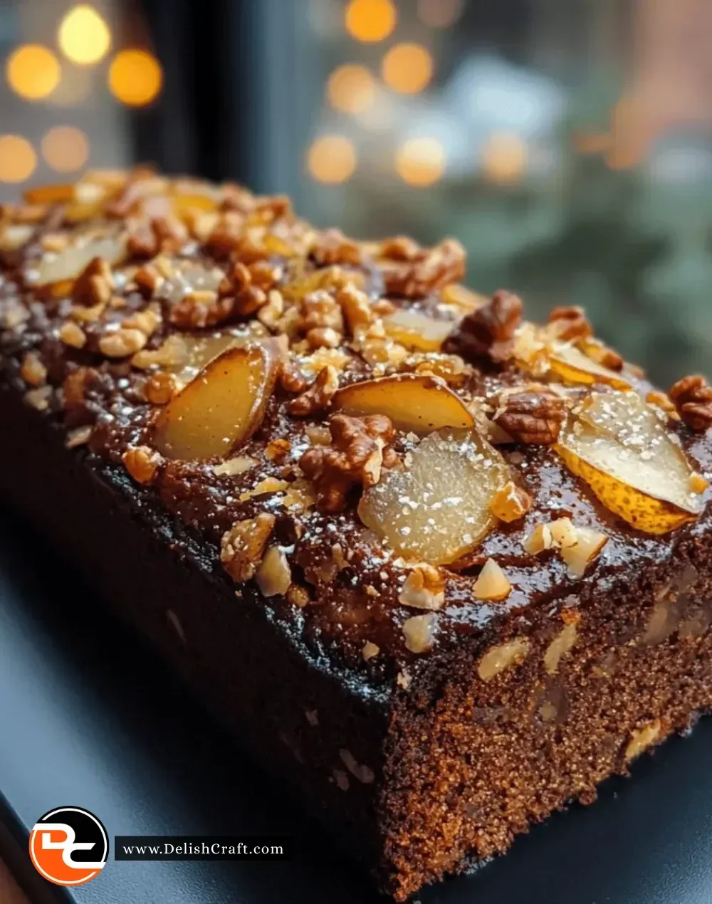 Delicious Christmas spiced pear loaf with nuts, perfect for festive celebrations