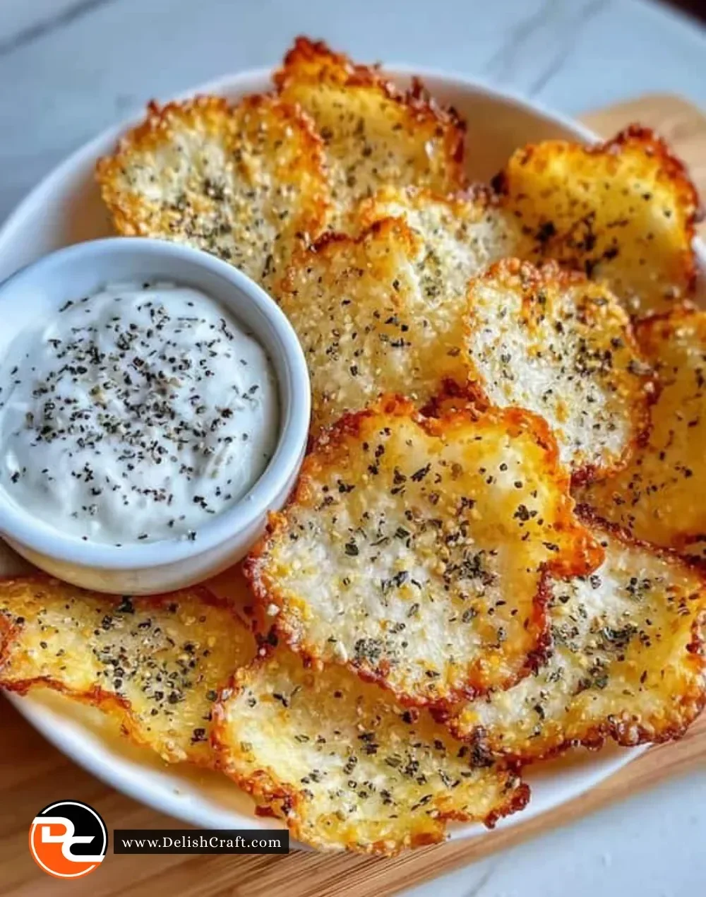 A bowl of crunchy cottage cheese chips as a healthy snack option