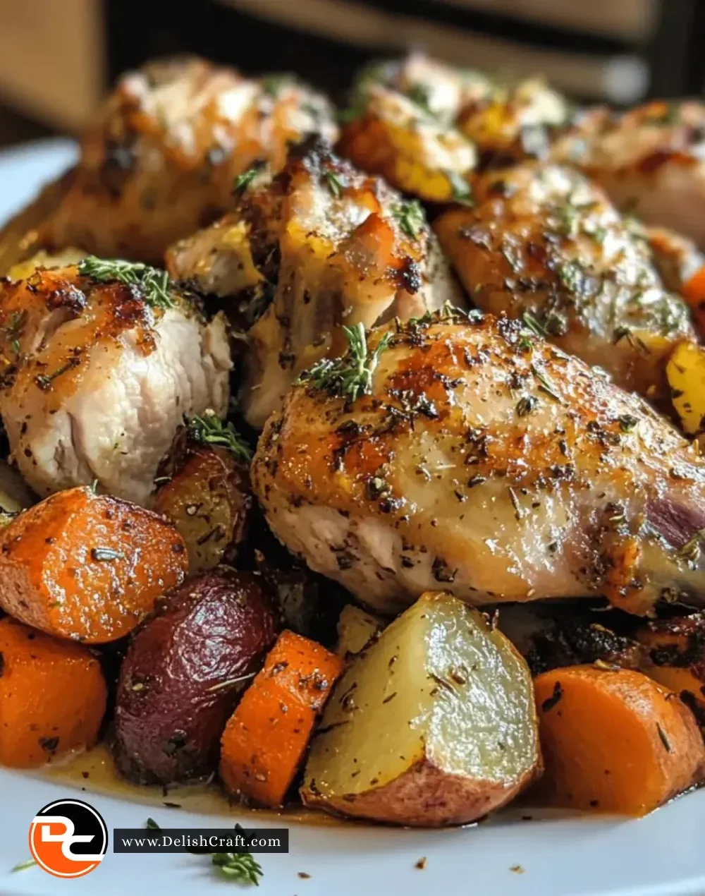 Delicious herb-roasted turkey wings ready to serve.