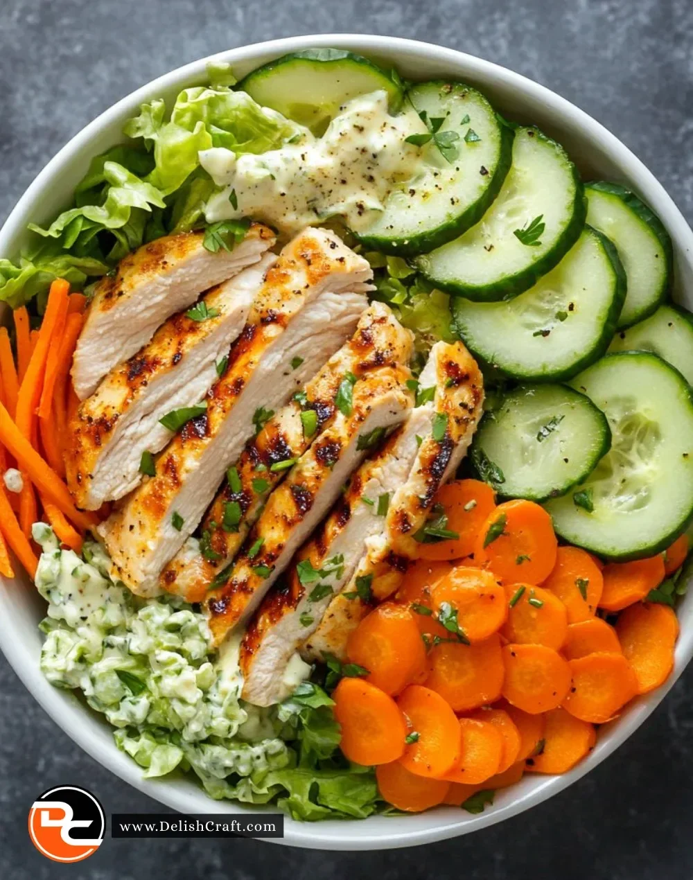 Grilled Chicken & Crunchy Veggie Power Bowl with vibrant vegetables