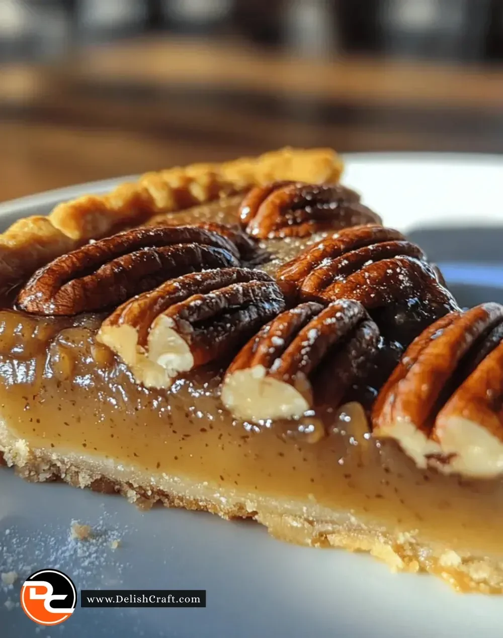 Irresistible salted caramel pecan tart with a flaky crust and rich filling