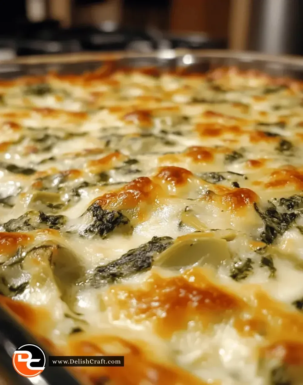 Irresistibly cheesy spinach artichoke dip with fresh ingredients served in a bowl