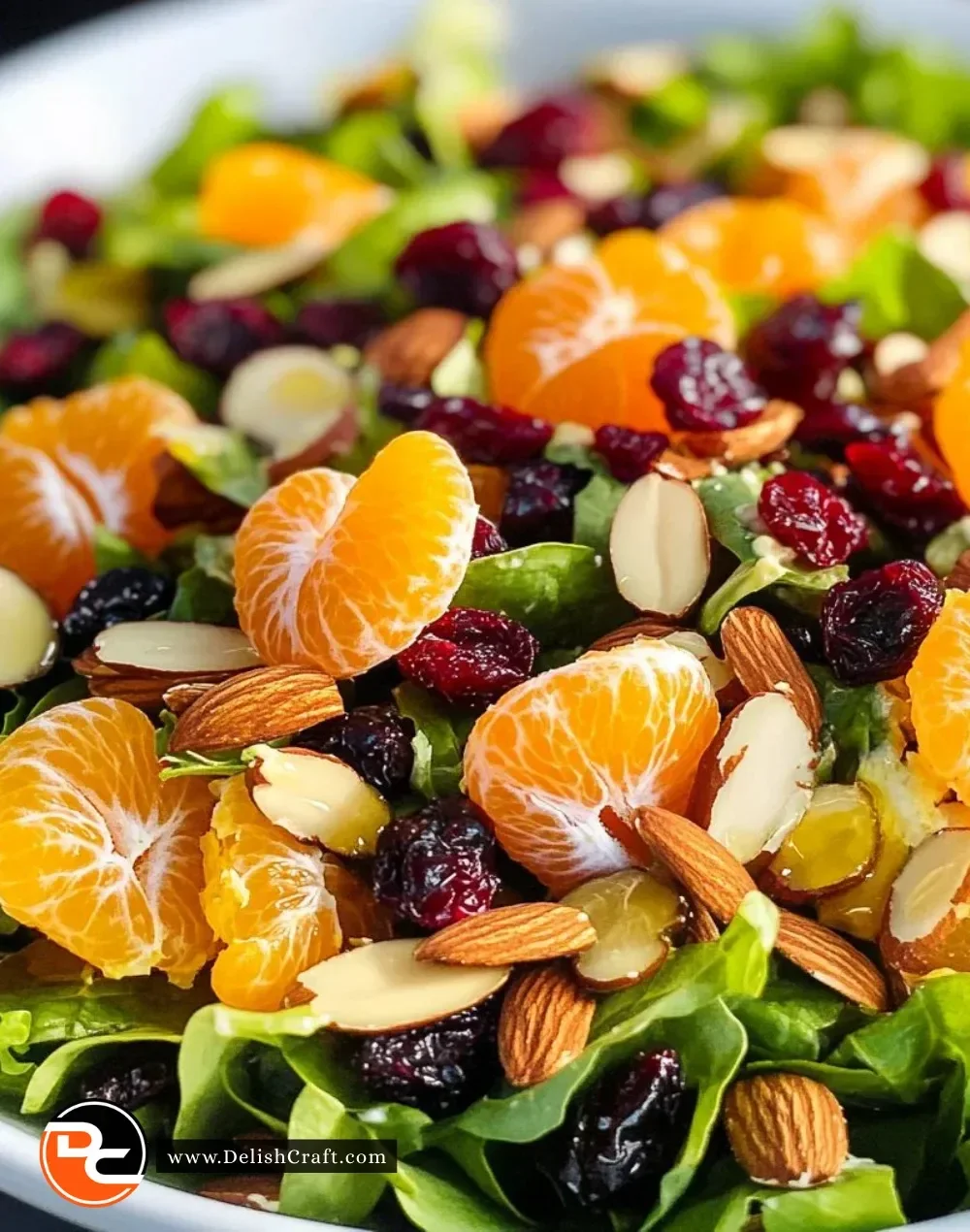 Fresh Mandarin Orange Salad with greens and citrus dressing
