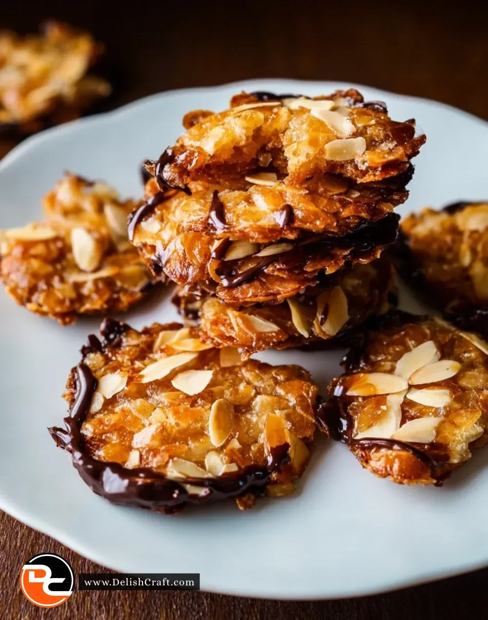 Delicious quick Florentines made with nuts and chocolate