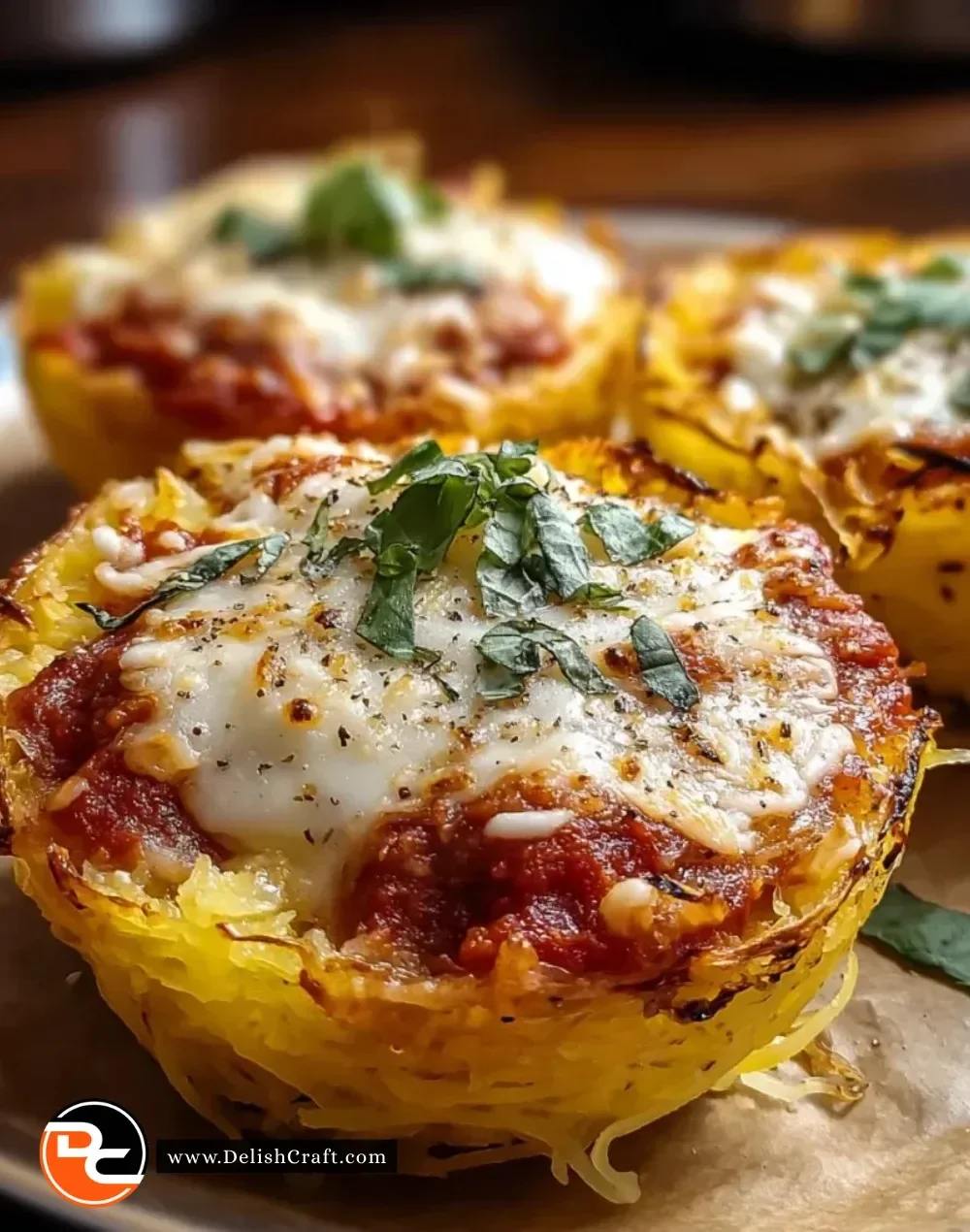 Delicious spaghetti squash lasagna cups served on a plate