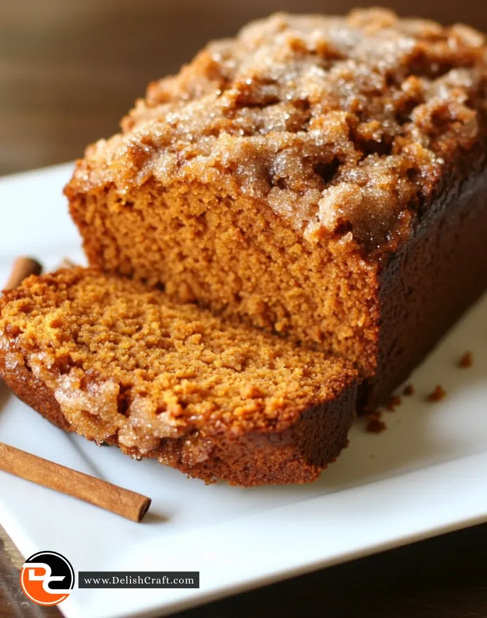 Sliced sweet potato cinnamon bread with a warm, inviting texture
