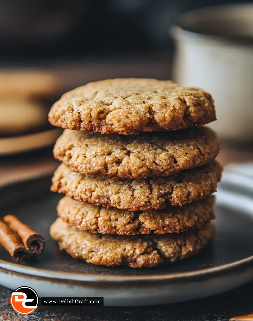 Delicious Vegan Maple Cookies stacked on a plate, perfect for plant-based diets.