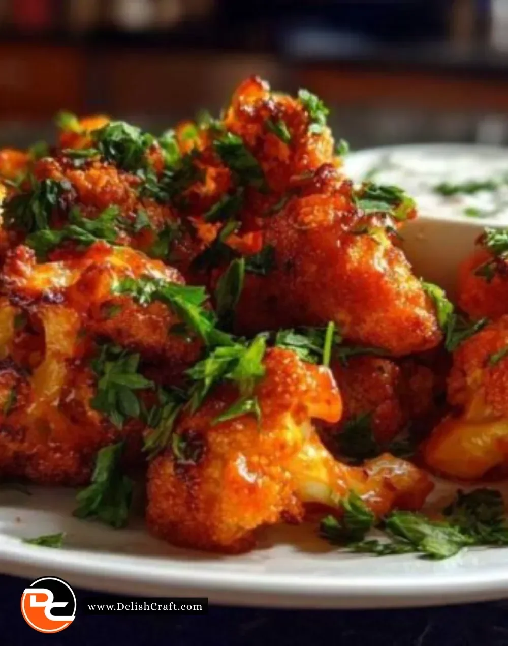 Delicious Buffalo Cauliflower Bites served as a spicy appetizer