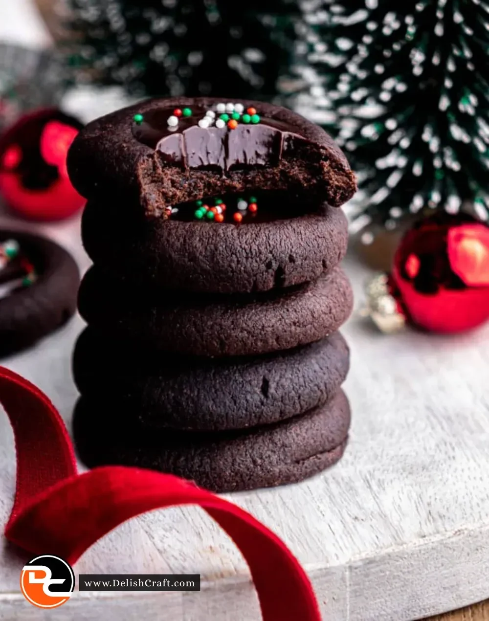 Delicious and rich chocolate thumbprint cookies filled with sweet chocolate ganache