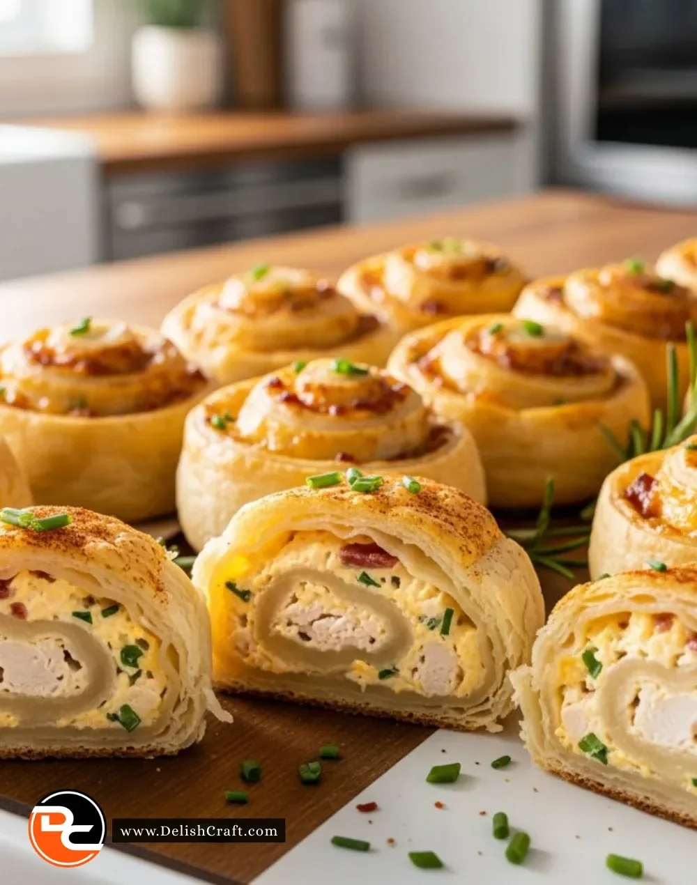 Delicious Crack Chicken Pinwheels filled with creamy chicken and spices
