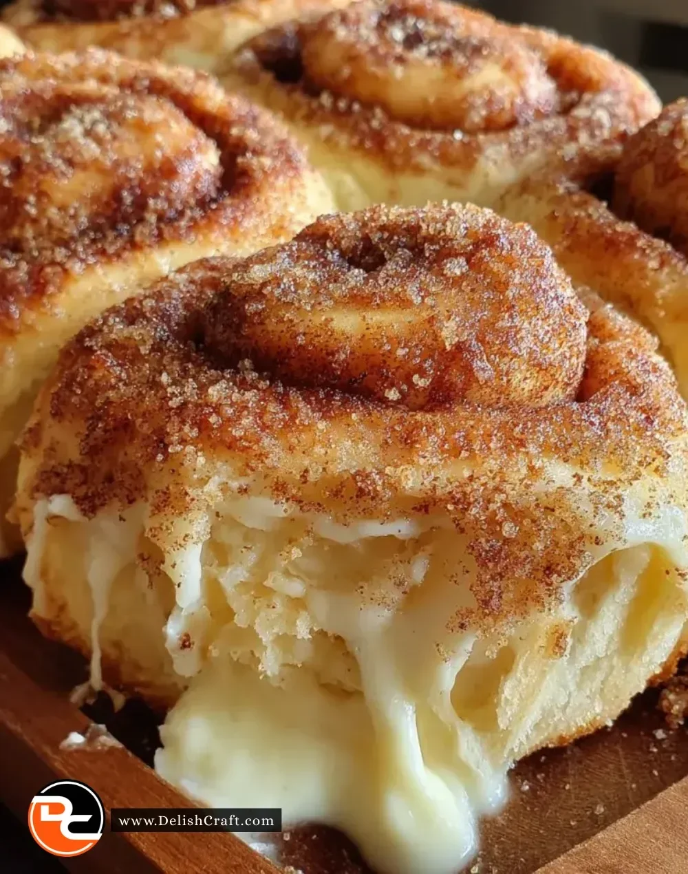 Delicious cream cheese cinnamon sugar rolls garnished with cinnamon and sugar