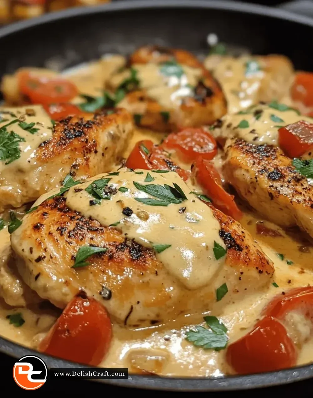 Creamy Tuscan chicken skillet with spinach and sun-dried tomatoes