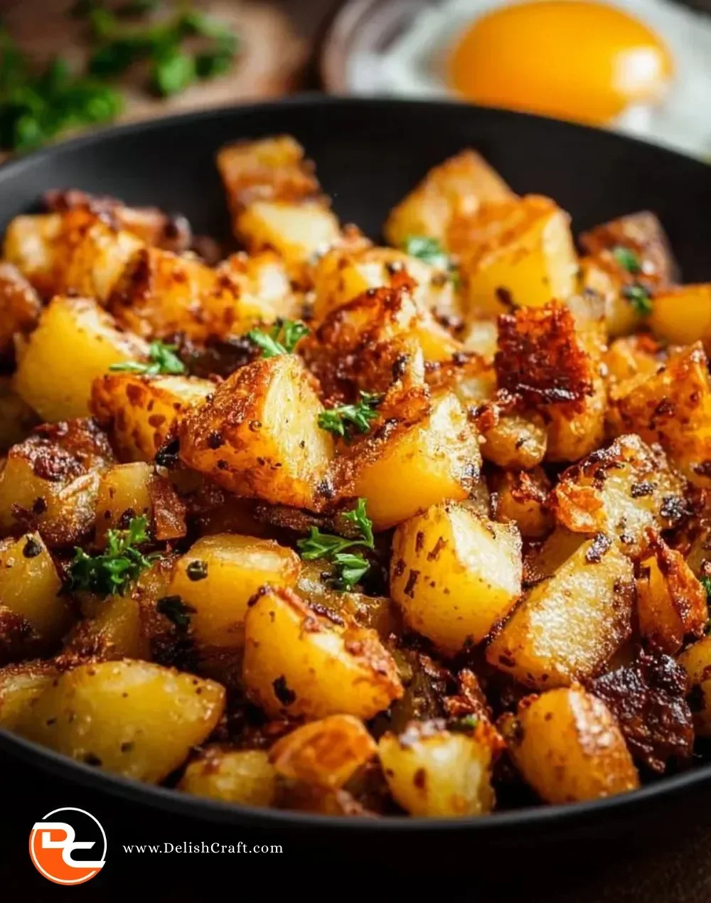 Crispy breakfast potatoes dish served on a plate