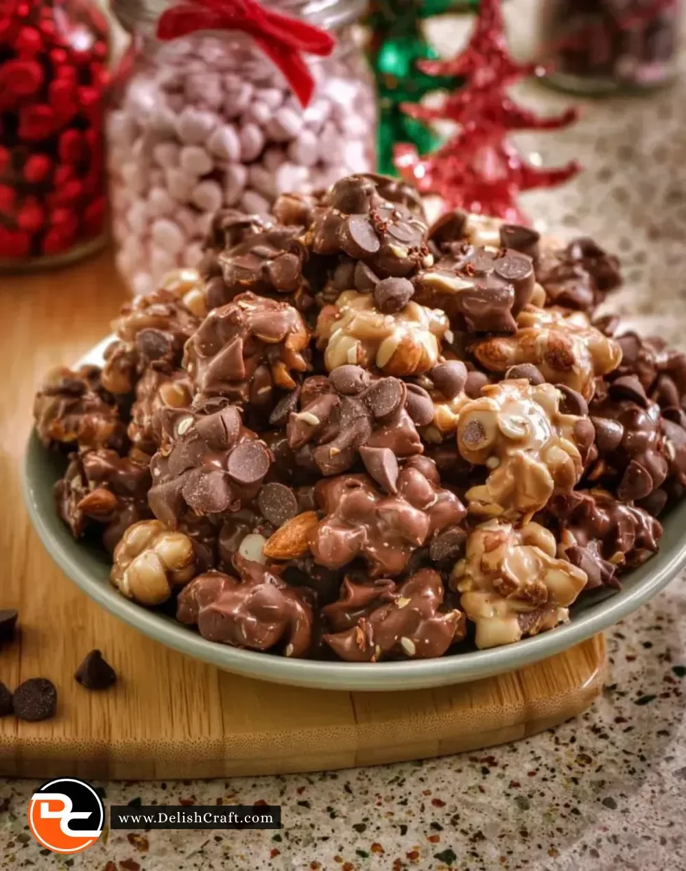 Delicious Crockpot Christmas candy in a festive bowl, perfect for holiday celebrations.