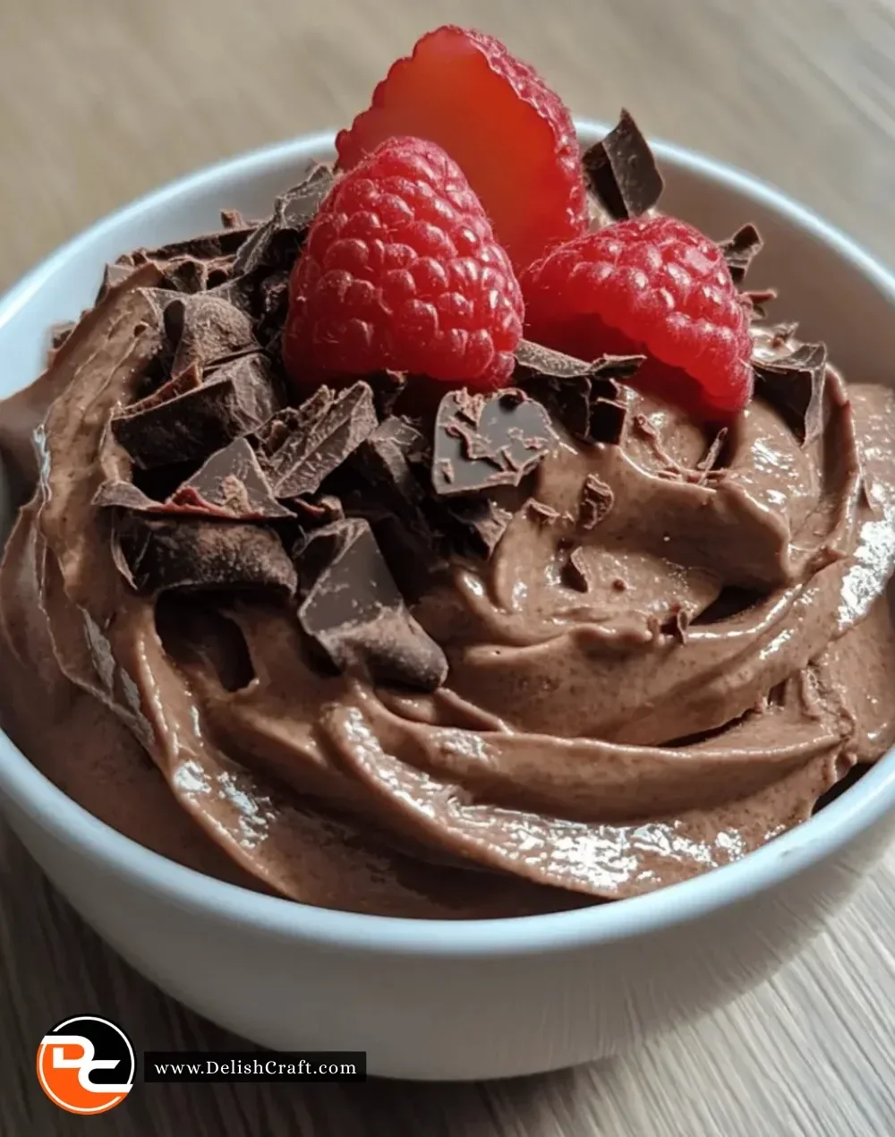 Delicious easy chocolate mousse mix dessert in a glass