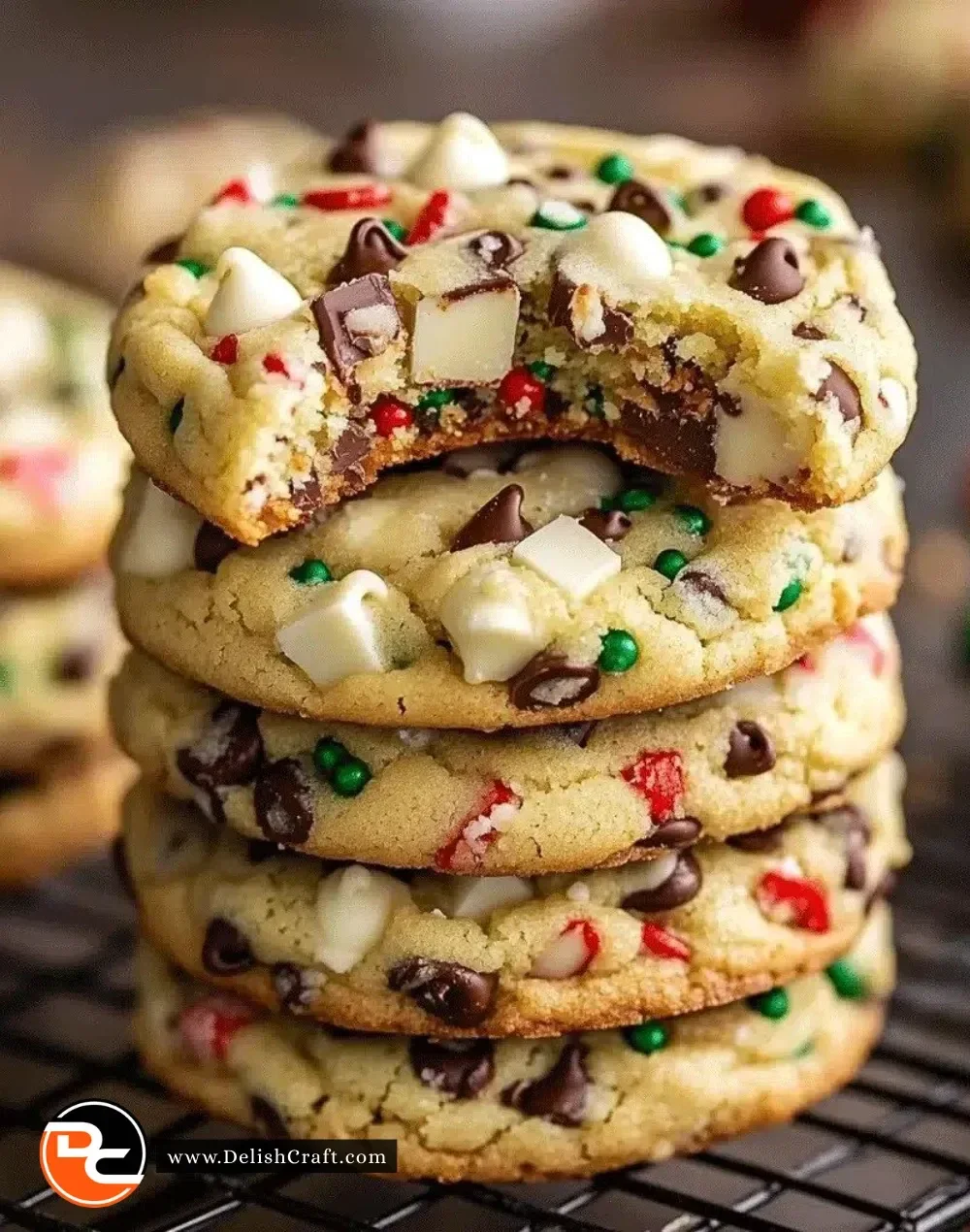 Easy Winter Wonderland Chocolate Chip Cookies with chocolate chunks
