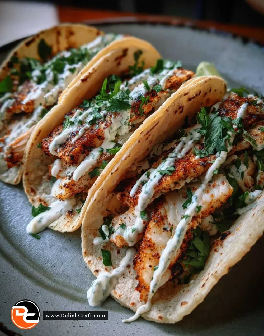 Delicious fish tacos served with fresh toppings and lime wedges