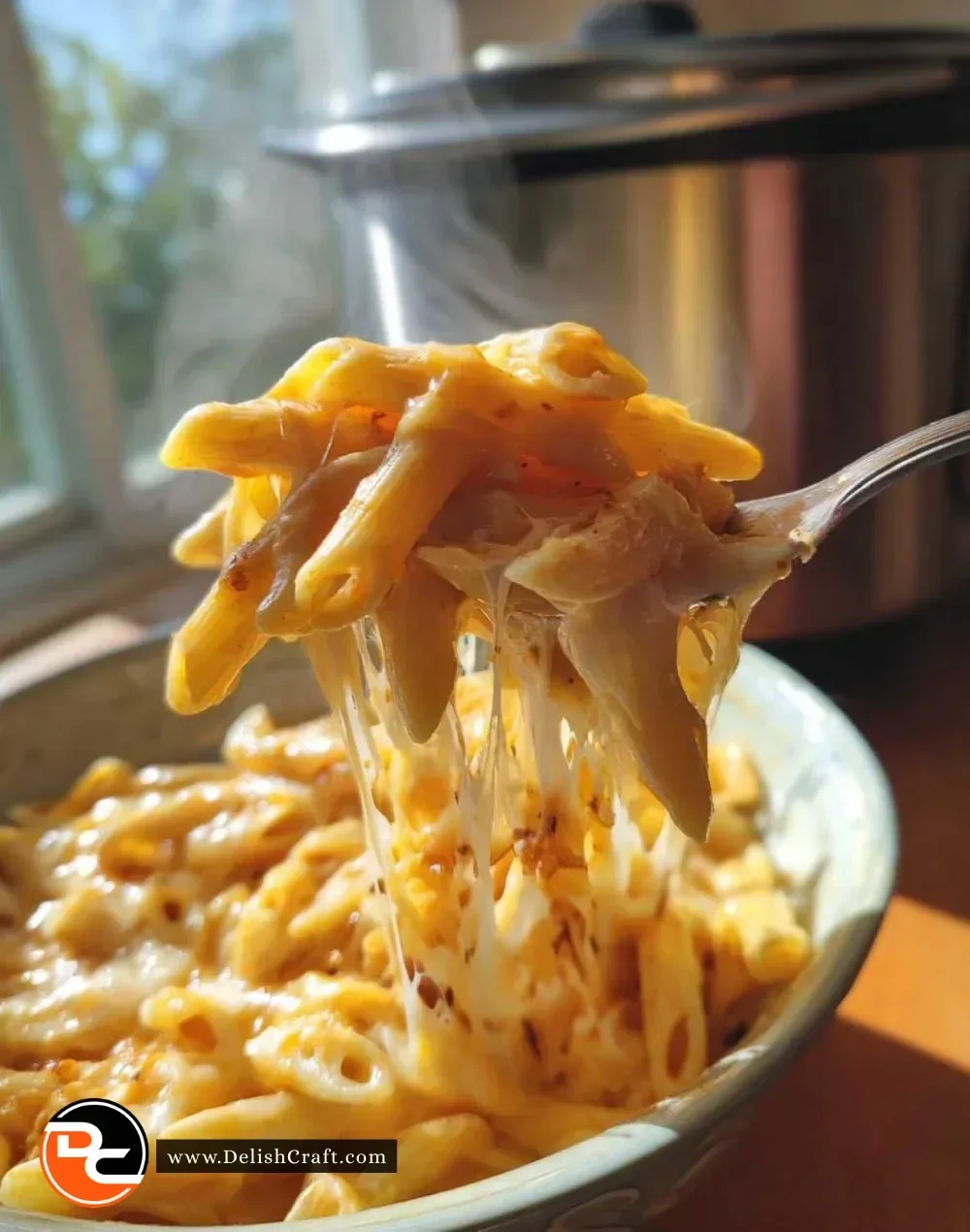 Creamy Instant Pot Mac & Cheese in a bowl ready to be served