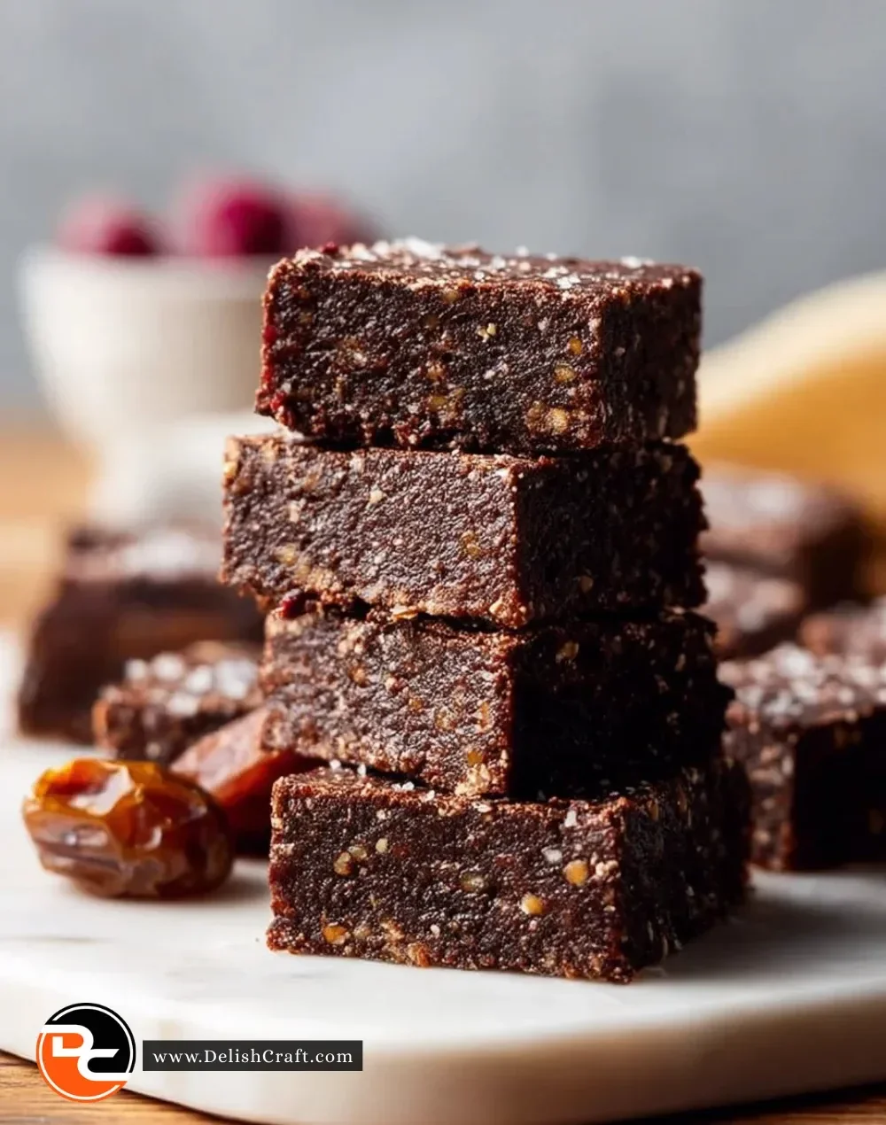No Bake Vegan Date Brownies made with wholesome ingredients