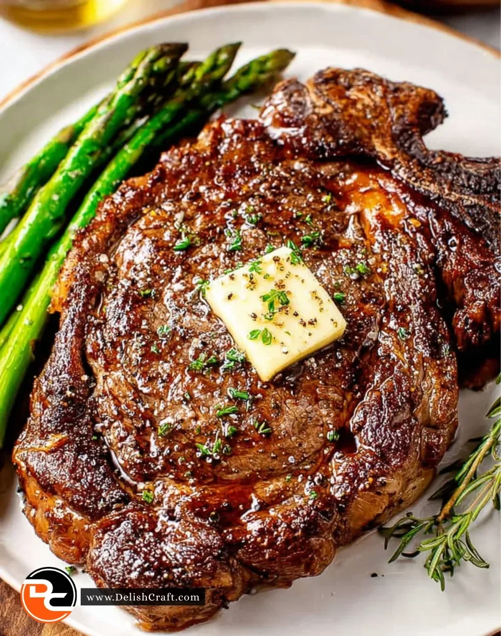 Juicy ribeye steak cooked to perfection on a grill.