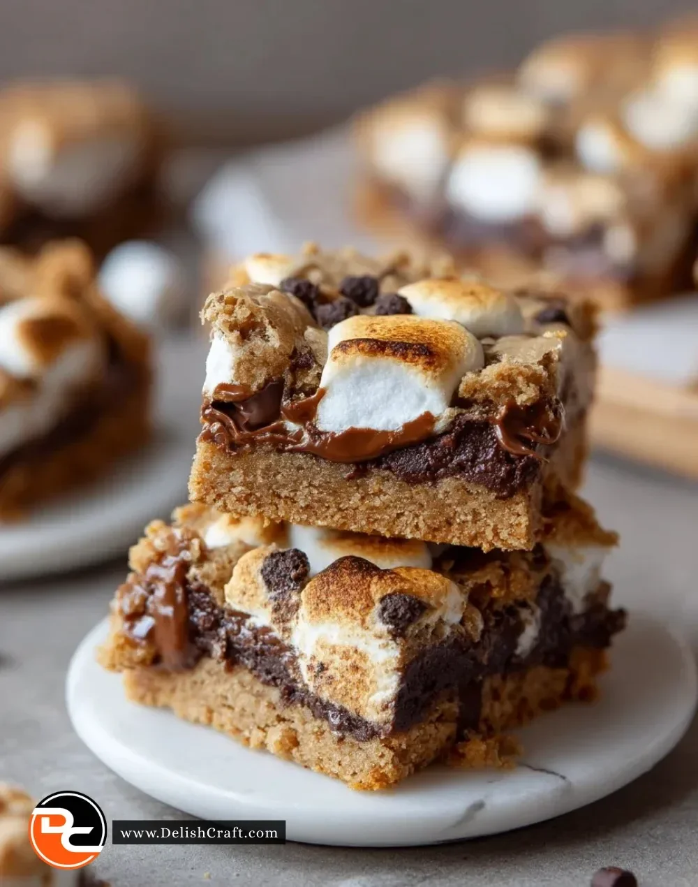 Delicious S’mores Cookie Bars with chocolate, marshmallows, and graham crackers