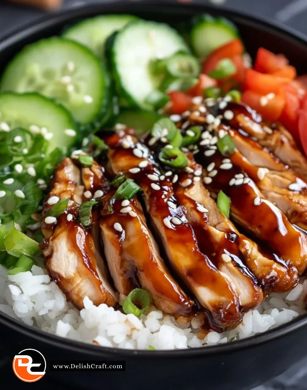 Teriyaki Chicken Rice Bowl with Fresh Vegetables