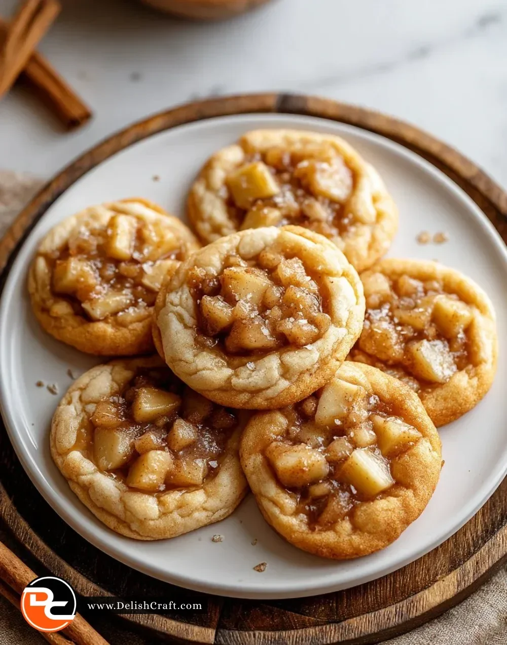 Delicious warm and buttery apple pie cookies fresh from the oven.