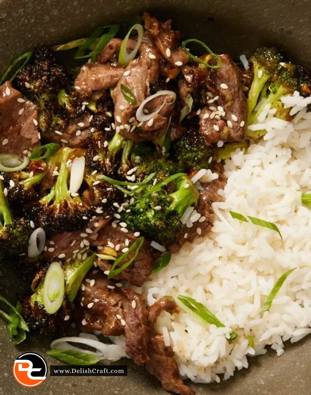 Air Fryer Beef and Broccoli dish served in a bowl with vibrant colors