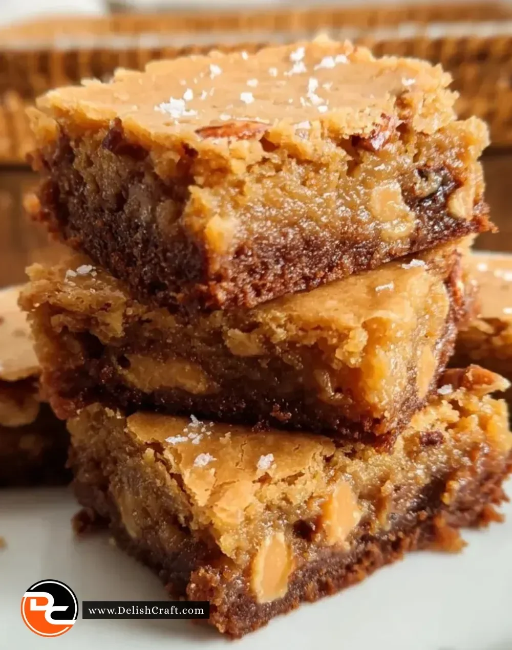 Delicious butterscotch brownies freshly baked and ready to enjoy.