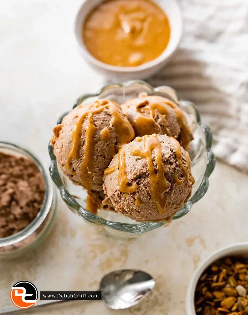 Chocolate Peanut Butter Ice Cream made with Ninja Creami for a protein-packed treat
