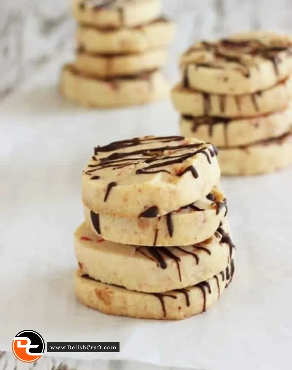 Chocolate Peppermint Slice-and-Bake Shortbread Cookies on a plate
