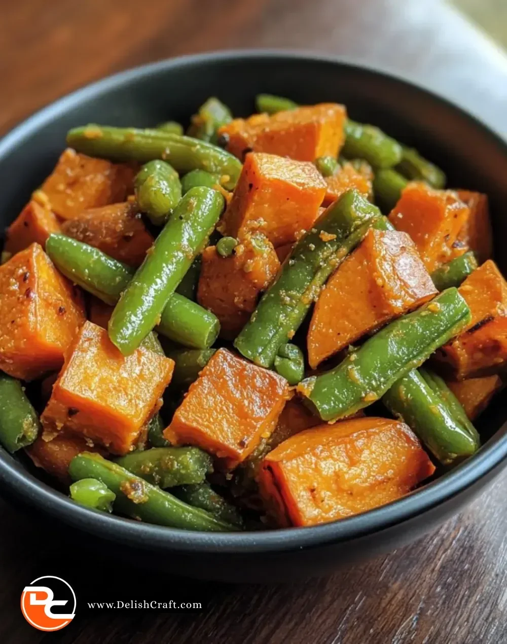 Instant Pot sweet potato and green bean medley in a bowl