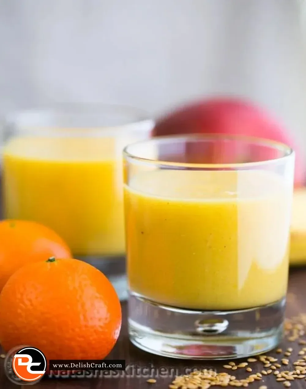 Colorful easy smoothie recipes with fruits and vegetables in a blender