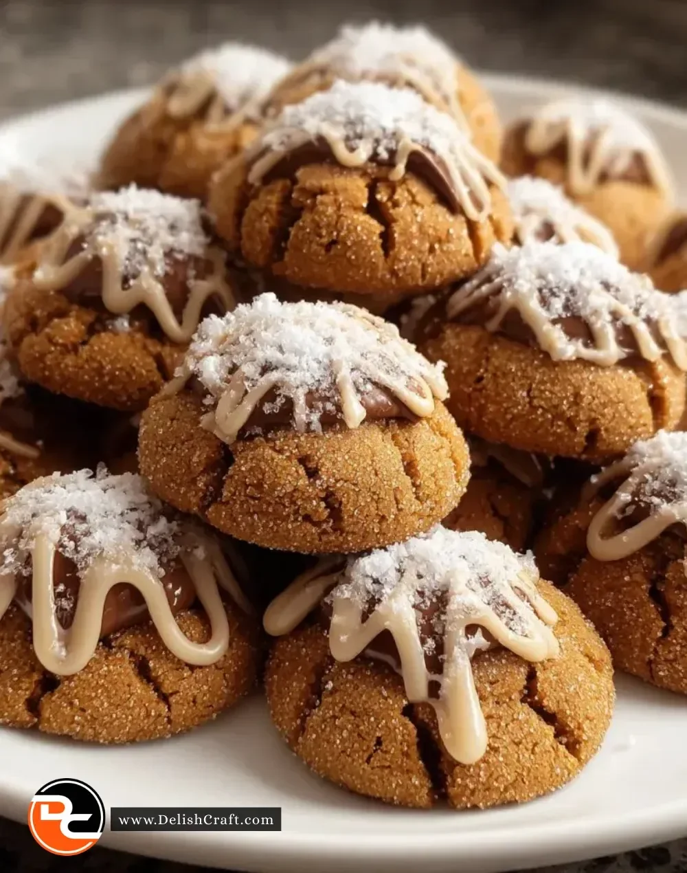Delicious Gingerbread Kiss Cookies with chocolate kisses on top