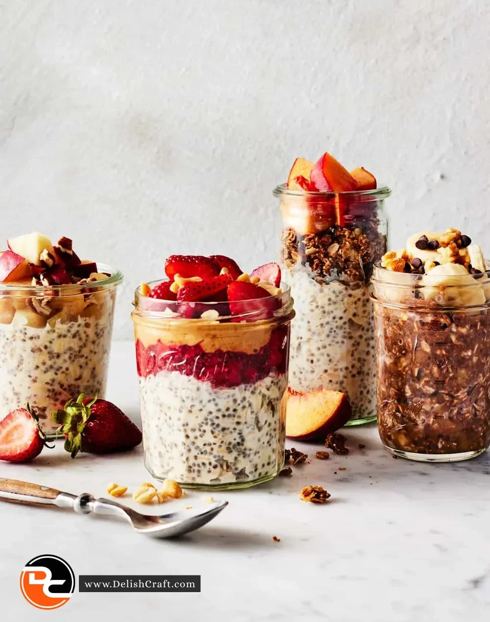 Bowl of healthy breakfast oats topped with fruits and nuts