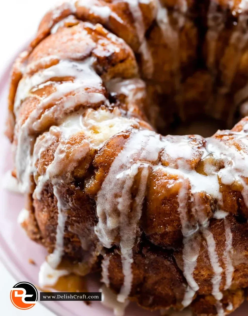 Homemade monkey bread fresh out of the oven, golden and gooey.