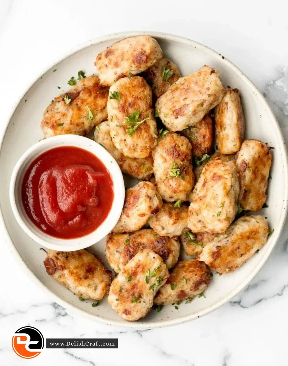 Homemade tater tots with bacon served on a plate