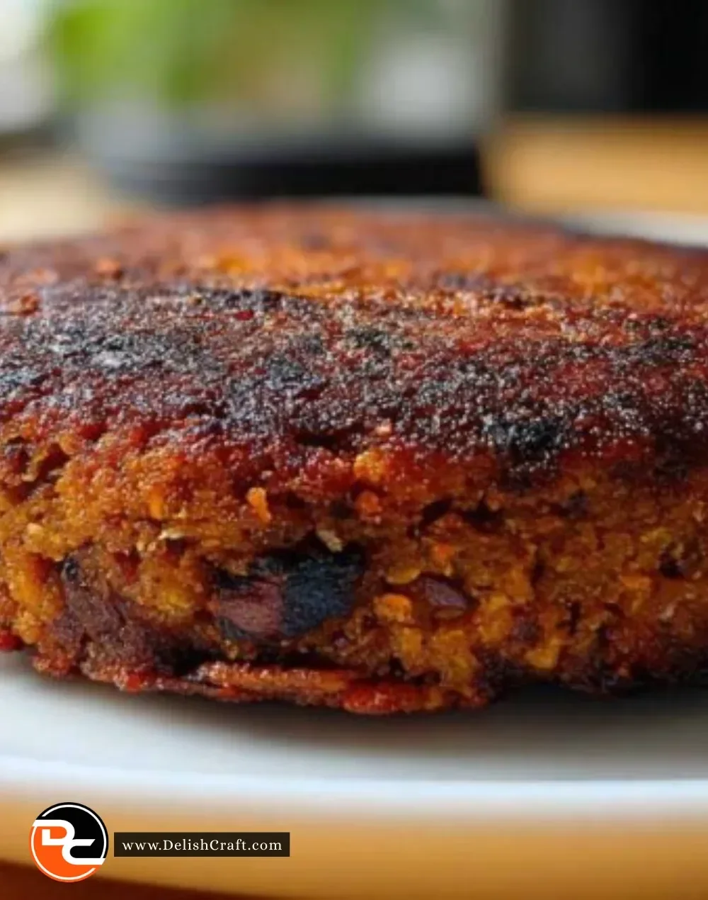 A plate of delicious homemade veggie burgers topped with fresh veggies