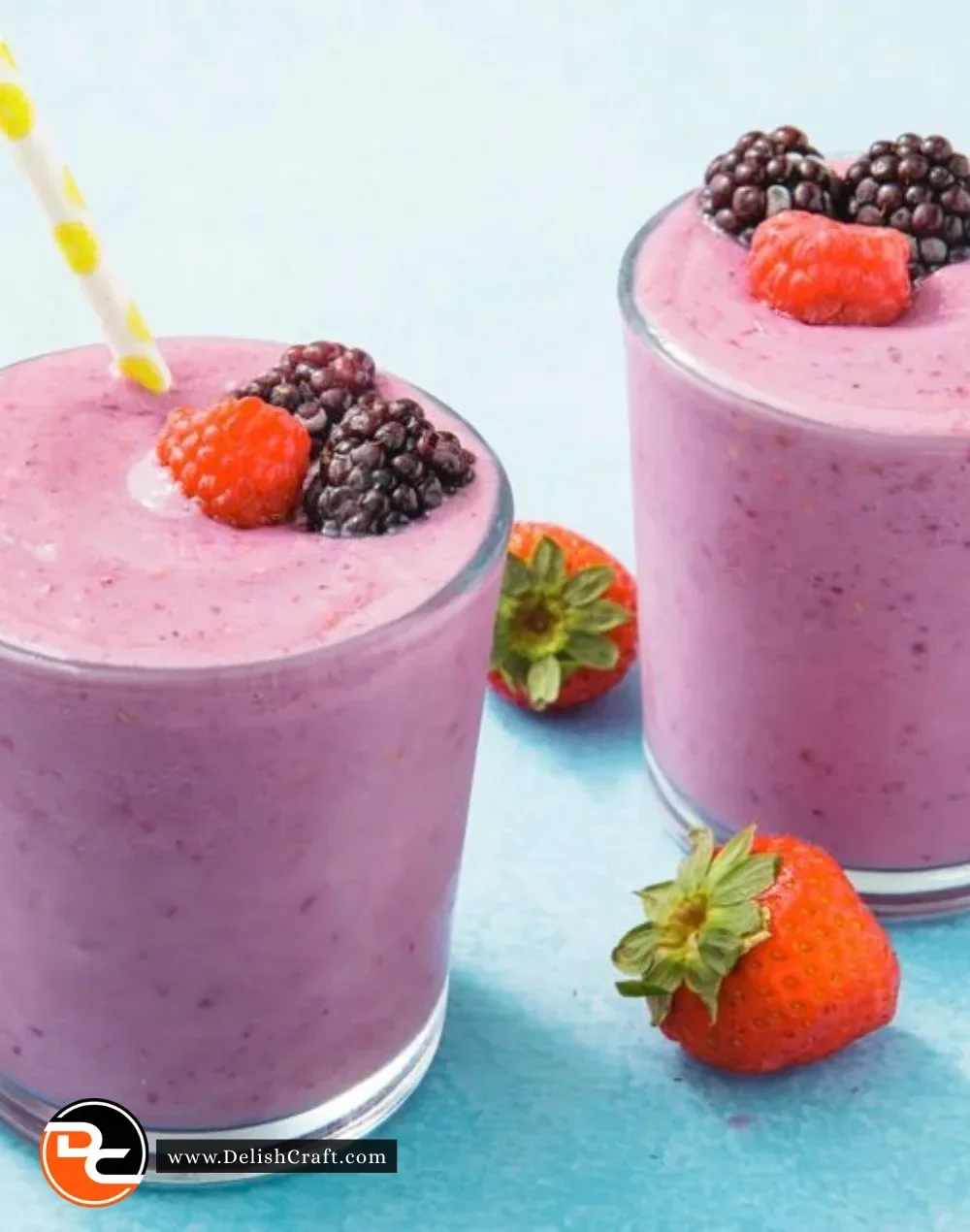 A colorful smoothie made from fruits and greens in a glass