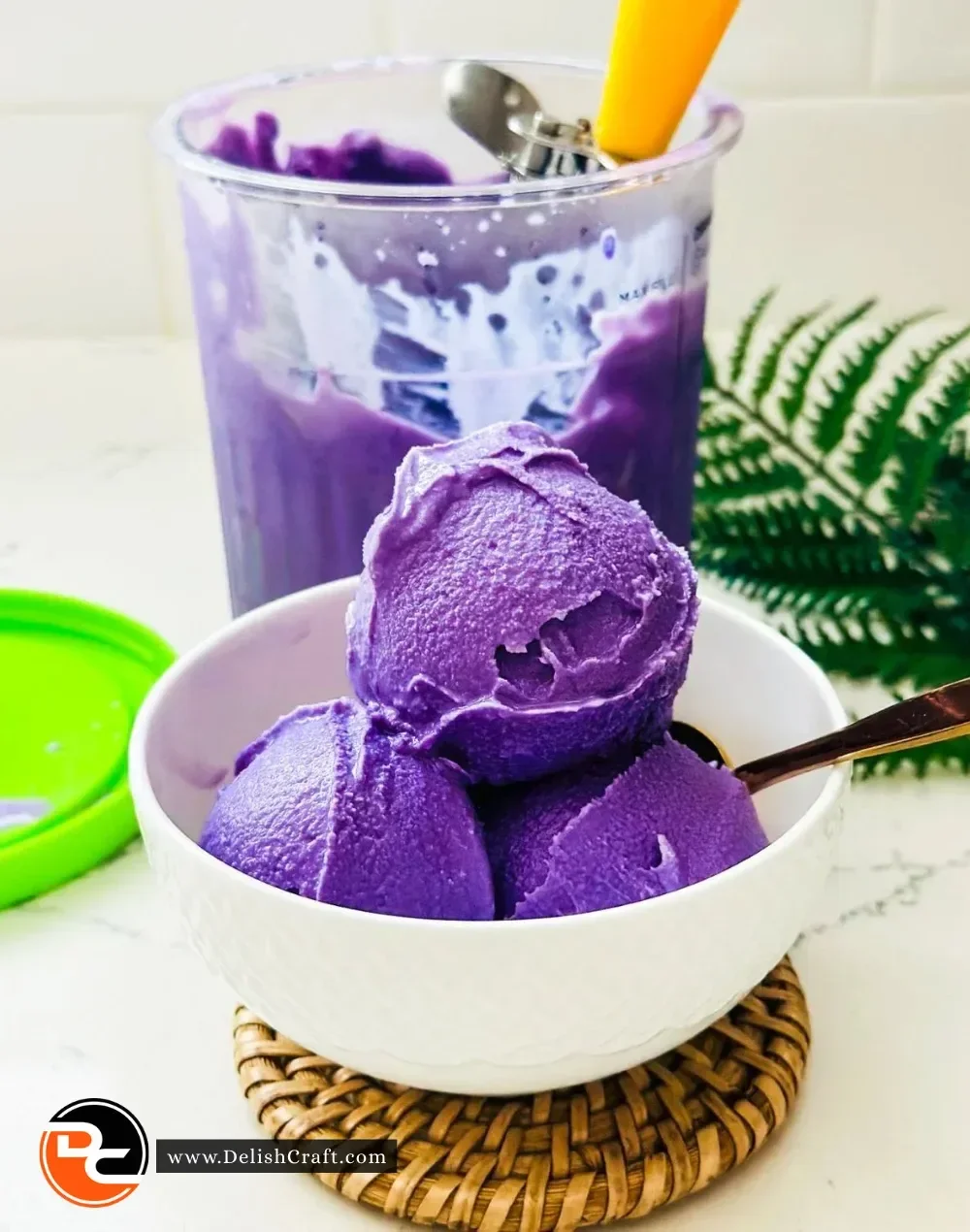 Delicious purple yam ice cream made with Ninja Creami machine.