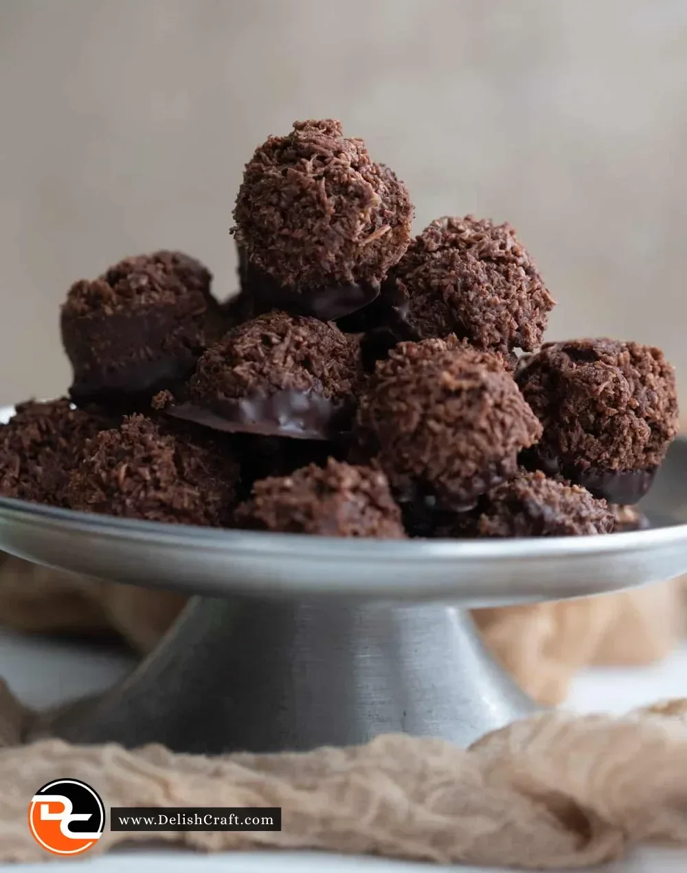 Delicious no bake Keto macaroons on a plate, perfect low-carb dessert.