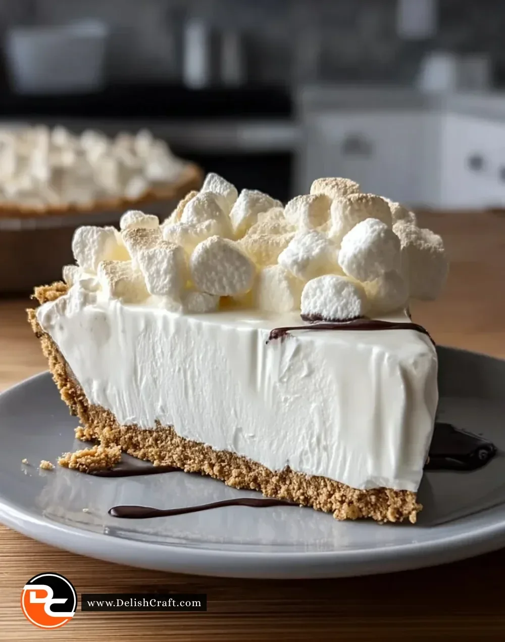 Delicious no-bake marshmallow cheesecake dessert with creamy texture.