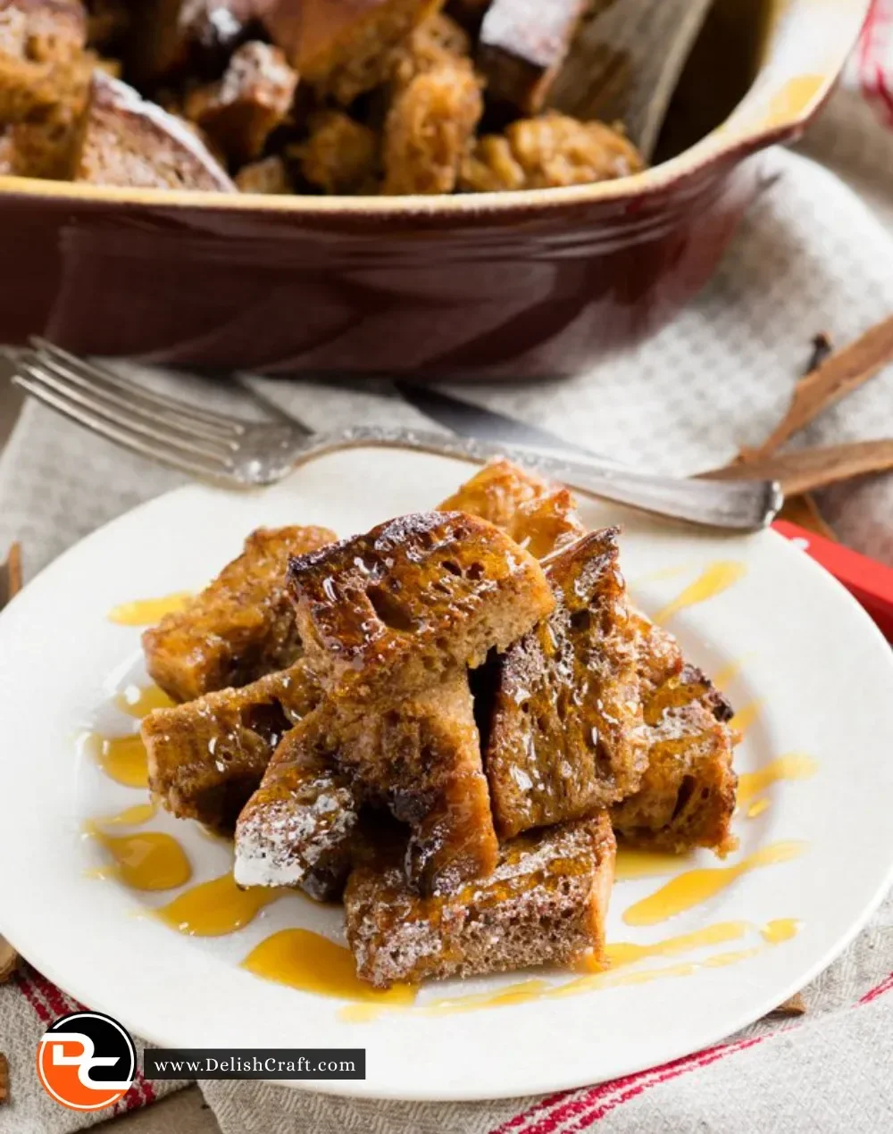 Delicious Overnight Baked Gingerbread French Toast dish, perfect for festive breakfasts.