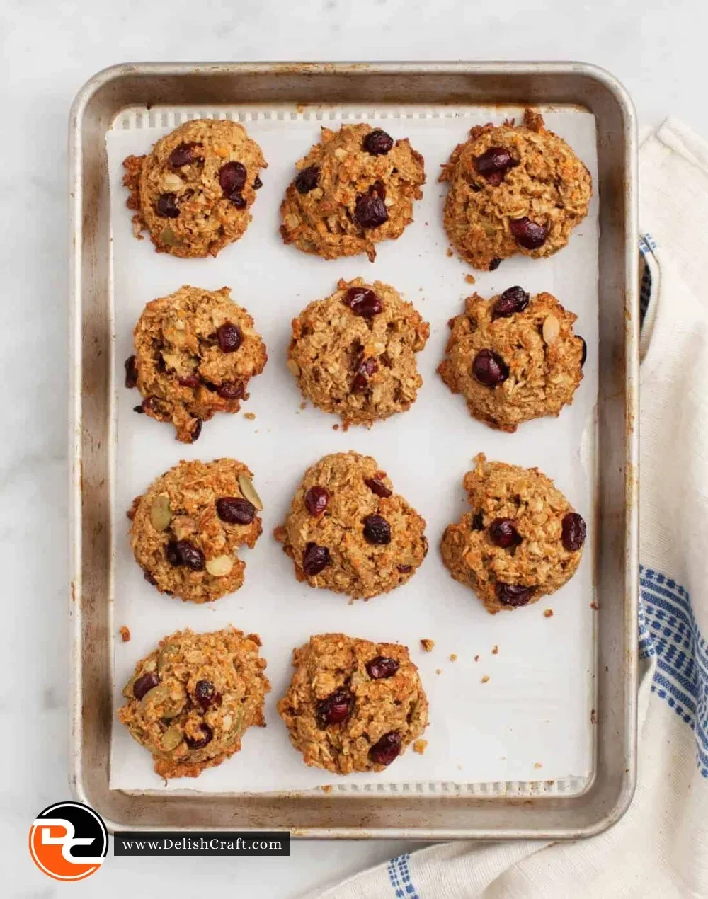 Delicious homemade quinoa breakfast cookies with nuts and dried fruits