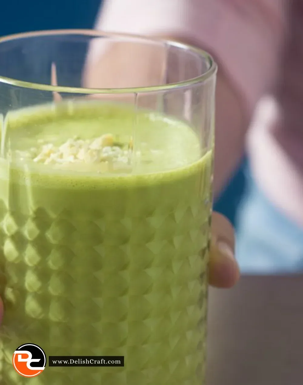 Creamy green smoothie that tastes like ice cream, made with fresh ingredients