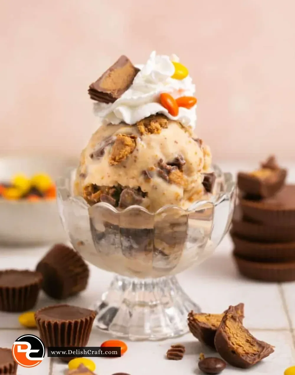 Delicious bowl of Reese’s Peanut Butter Ice Cream made with Ninja Creami