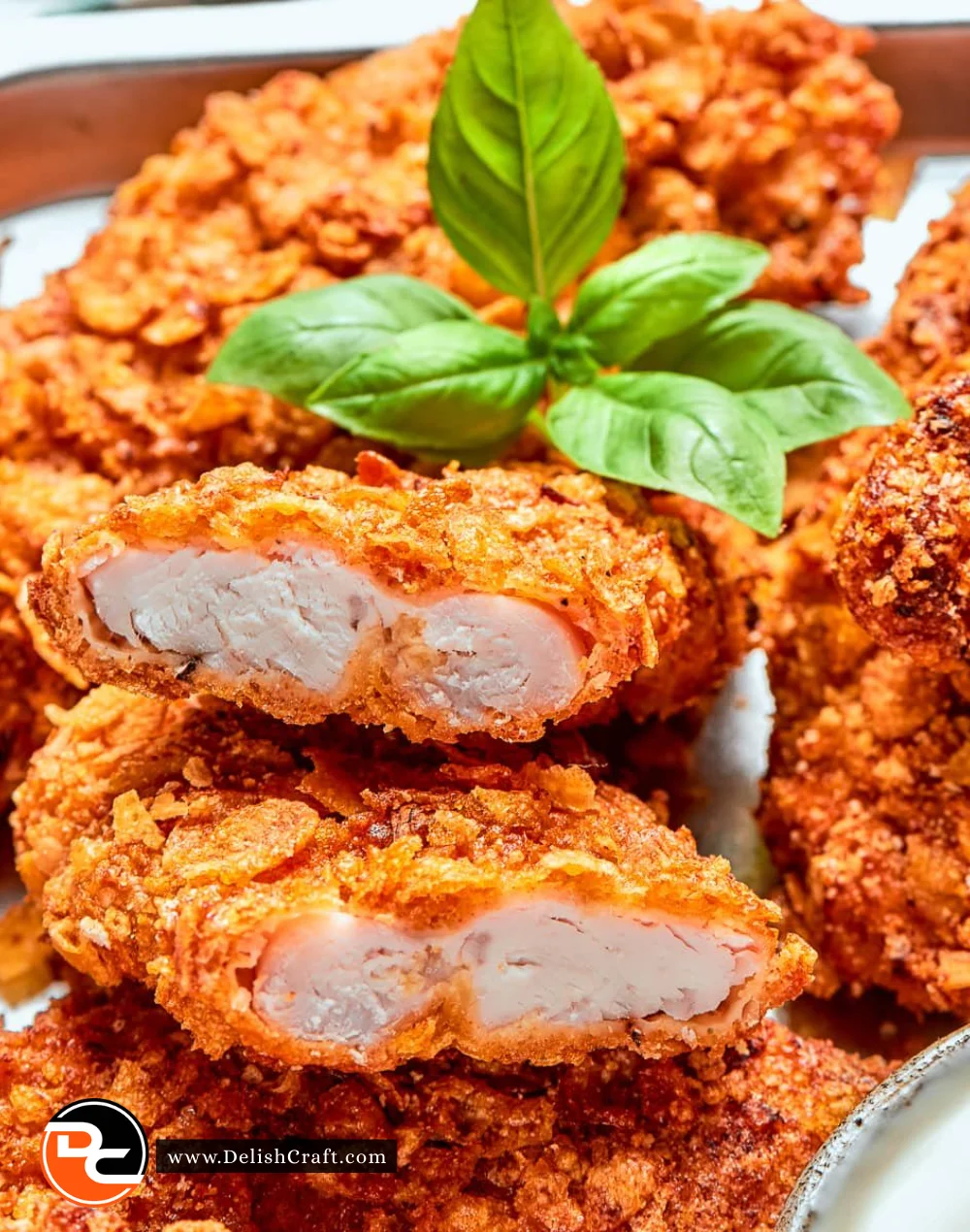 Crispy air fryer chicken tenders served with dipping sauce