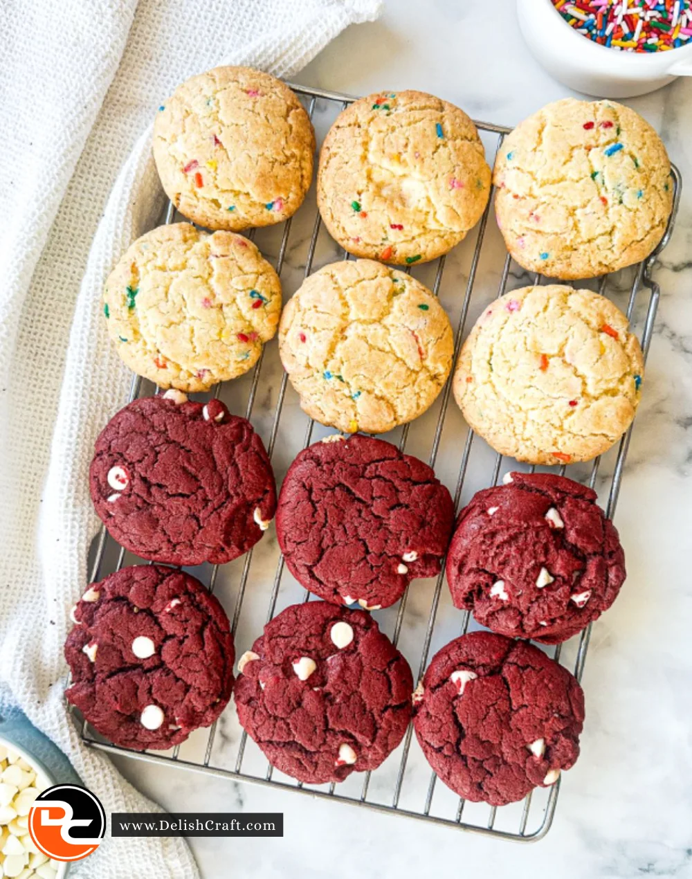 Delicious Cake Box Cookies in colorful sprinkles and frosting