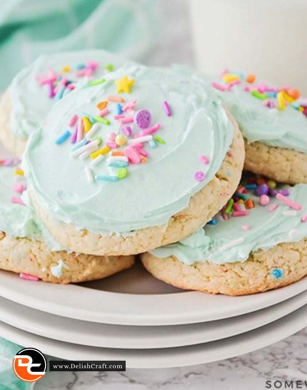 Delicious homemade cake mix cookies on a plate